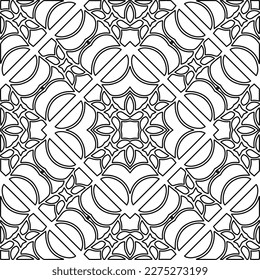Stylish texture with figures from lines.Abstract geometric black and white pattern for web page, textures, card, poster, fabric, textile. Monochrome graphic repeating design. 