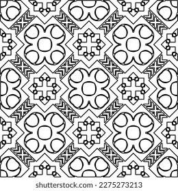 Stylish texture with figures from lines.Abstract geometric black and white pattern for web page, textures, card, poster, fabric, textile. Monochrome graphic repeating design. 