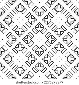 Stylish texture with figures from lines.Abstract geometric black and white pattern for web page, textures, card, poster, fabric, textile. Monochrome graphic repeating design. 