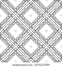 Stylish texture with figures from lines.Abstract geometric black and white pattern for web page, textures, card, poster, fabric, textile. Monochrome graphic repeating design. 