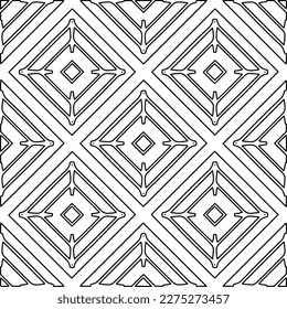 Stylish texture with figures from lines.Abstract geometric black and white pattern for web page, textures, card, poster, fabric, textile. Monochrome graphic repeating design. 