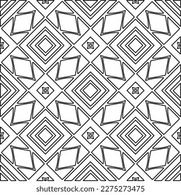 Stylish texture with figures from lines.Abstract geometric black and white pattern for web page, textures, card, poster, fabric, textile. Monochrome graphic repeating design. 