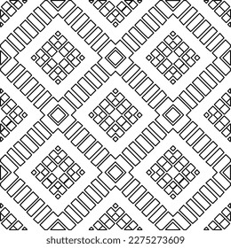 Stylish texture with figures from lines.Abstract geometric black and white pattern for web page, textures, card, poster, fabric, textile. Monochrome graphic repeating design. 