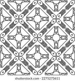 Stylish texture with figures from lines.Abstract geometric black and white pattern for web page, textures, card, poster, fabric, textile. Monochrome graphic repeating design. 