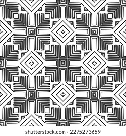 Stylish texture with figures from lines.Abstract geometric black and white pattern for web page, textures, card, poster, fabric, textile. Monochrome graphic repeating design. 