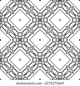 Stylish texture with figures from lines.Abstract geometric black and white pattern for web page, textures, card, poster, fabric, textile. Monochrome graphic repeating design. 