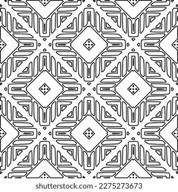 Stilvolle Textur mit Figuren aus Linien.Abstraktes geometrisches Schwarz-Weiß Muster für Webseiten, Texturen, Karten, Poster, Stoff, Textilien. Monochrome grafische Wiederholungsdesign. 