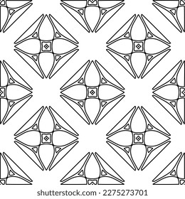 Stylish texture with figures from lines.Abstract geometric black and white pattern for web page, textures, card, poster, fabric, textile. Monochrome graphic repeating design. 