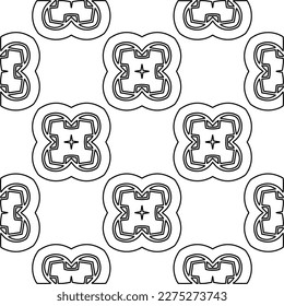 Stylish texture with figures from lines.Abstract geometric black and white pattern for web page, textures, card, poster, fabric, textile. Monochrome graphic repeating design. 