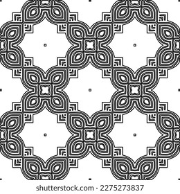 Textura elegante con figuras de líneas.Patrón geométrico en blanco y negro para páginas web, texturas, tarjetas, afiches, tela, textil. Diseño repetitivo gráfico monocromo. 