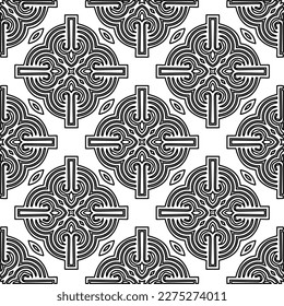 Stylish texture with figures from lines.Abstract geometric black and white pattern for web page, textures, card, poster, fabric, textile. Monochrome graphic repeating design. 