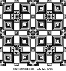 Stylish texture with figures from lines.Abstract geometric black and white pattern for web page, textures, card, poster, fabric, textile. Monochrome graphic repeating design. 