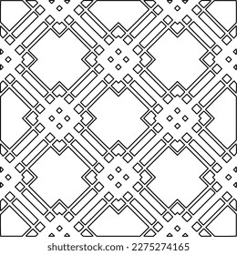 Stylish texture with figures from lines.Abstract geometric black and white pattern for web page, textures, card, poster, fabric, textile. Monochrome graphic repeating design. 