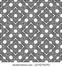Stylish texture with figures from lines.Abstract geometric black and white pattern for web page, textures, card, poster, fabric, textile. Monochrome graphic repeating design. 