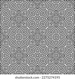 Textura elegante con figuras de líneas.Patrón geométrico en blanco y negro para páginas web, texturas, tarjetas, afiches, tela, textil. Diseño repetitivo gráfico monocromo. 