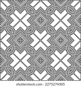 Stylish texture with figures from lines.Abstract geometric black and white pattern for web page, textures, card, poster, fabric, textile. Monochrome graphic repeating design. 