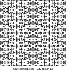 Stylish texture with figures from lines.Abstract geometric black and white pattern for web page, textures, card, poster, fabric, textile. Monochrome graphic repeating design. 