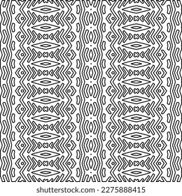 Stylish texture with figures from lines.Abstract geometric black and white pattern for web page, textures, card, poster, fabric, textile. Monochrome graphic repeating design. 