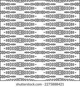 Stylish texture with figures from lines.Abstract geometric black and white pattern for web page, textures, card, poster, fabric, textile. Monochrome graphic repeating design. 