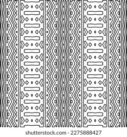 Stylish texture with figures from lines.Abstract geometric black and white pattern for web page, textures, card, poster, fabric, textile. Monochrome graphic repeating design. 