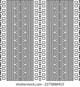Stylish texture with figures from lines.Abstract geometric black and white pattern for web page, textures, card, poster, fabric, textile. Monochrome graphic repeating design. 