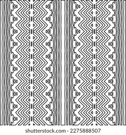 Stylish texture with figures from lines.Abstract geometric black and white pattern for web page, textures, card, poster, fabric, textile. Monochrome graphic repeating design. 