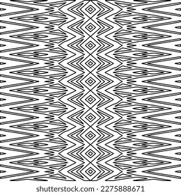 Stylish texture with figures from lines.Abstract geometric black and white pattern for web page, textures, card, poster, fabric, textile. Monochrome graphic repeating design. 