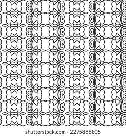 Stylish texture with figures from lines.Abstract geometric black and white pattern for web page, textures, card, poster, fabric, textile. Monochrome graphic repeating design. 