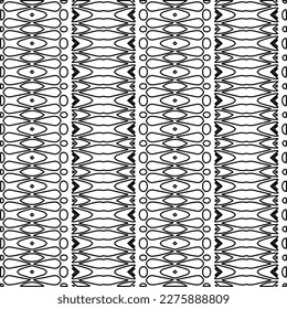 Stylish texture with figures from lines.Abstract geometric black and white pattern for web page, textures, card, poster, fabric, textile. Monochrome graphic repeating design. 