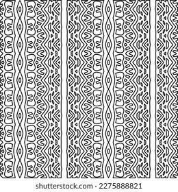 Stylish texture with figures from lines.Abstract geometric black and white pattern for web page, textures, card, poster, fabric, textile. Monochrome graphic repeating design. 