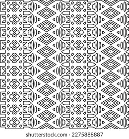 Stylish texture with figures from lines.Abstract geometric black and white pattern for web page, textures, card, poster, fabric, textile. Monochrome graphic repeating design. 