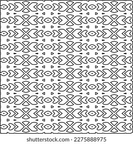 Stylish texture with figures from lines.Abstract geometric black and white pattern for web page, textures, card, poster, fabric, textile. Monochrome graphic repeating design. 