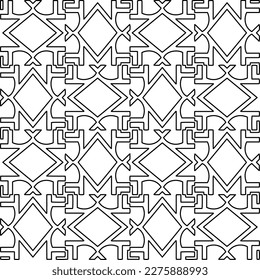Stylish texture with figures from lines.Abstract geometric black and white pattern for web page, textures, card, poster, fabric, textile. Monochrome graphic repeating design. 