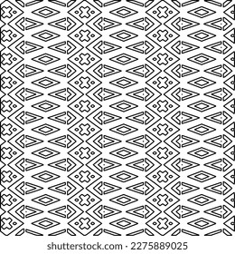 Stylish texture with figures from lines.Abstract geometric black and white pattern for web page, textures, card, poster, fabric, textile. Monochrome graphic repeating design. 
