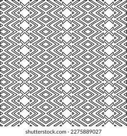 Stylish texture with figures from lines.Abstract geometric black and white pattern for web page, textures, card, poster, fabric, textile. Monochrome graphic repeating design. 