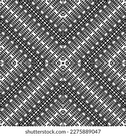 Stylish texture with figures from lines.Abstract geometric black and white pattern for web page, textures, card, poster, fabric, textile. Monochrome graphic repeating design. 