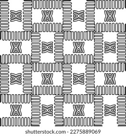Stylish texture with figures from lines.Abstract geometric black and white pattern for web page, textures, card, poster, fabric, textile. Monochrome graphic repeating design. 