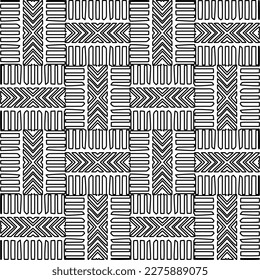 Textura elegante con figuras de líneas.Patrón geométrico en blanco y negro para páginas web, texturas, tarjetas, afiches, tela, textil. Diseño repetitivo gráfico monocromo. 