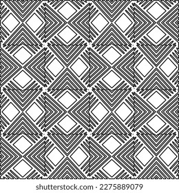 Stylish texture with figures from lines.Abstract geometric black and white pattern for web page, textures, card, poster, fabric, textile. Monochrome graphic repeating design. 
