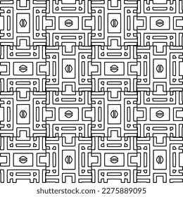 Stylish texture with figures from lines.Abstract geometric black and white pattern for web page, textures, card, poster, fabric, textile. Monochrome graphic repeating design. 