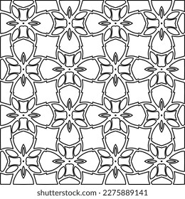 Stylish texture with figures from lines.Abstract geometric black and white pattern for web page, textures, card, poster, fabric, textile. Monochrome graphic repeating design. 