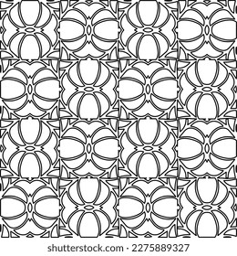Stylish texture with figures from lines.Abstract geometric black and white pattern for web page, textures, card, poster, fabric, textile. Monochrome graphic repeating design. 