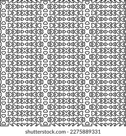 Stylish texture with figures from lines.Abstract geometric black and white pattern for web page, textures, card, poster, fabric, textile. Monochrome graphic repeating design. 