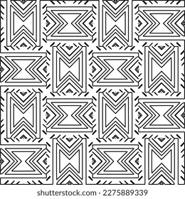Stylish texture with figures from lines.Abstract geometric black and white pattern for web page, textures, card, poster, fabric, textile. Monochrome graphic repeating design. 