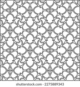 Stylish texture with figures from lines.Abstract geometric black and white pattern for web page, textures, card, poster, fabric, textile. Monochrome graphic repeating design. 