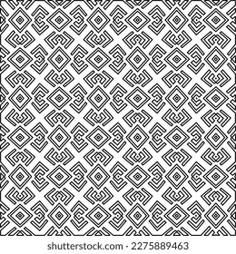 Stylish texture with figures from lines.Abstract geometric black and white pattern for web page, textures, card, poster, fabric, textile. Monochrome graphic repeating design. 