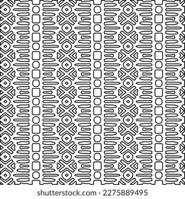 Stylish texture with figures from lines.Abstract geometric black and white pattern for web page, textures, card, poster, fabric, textile. Monochrome graphic repeating design. 