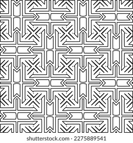 Stylish texture with figures from lines.Abstract geometric black and white pattern for web page, textures, card, poster, fabric, textile. Monochrome graphic repeating design. 