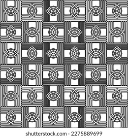 Stylish texture with figures from lines.Abstract geometric black and white pattern for web page, textures, card, poster, fabric, textile. Monochrome graphic repeating design. 