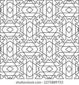 Stylish texture with figures from lines.Abstract geometric black and white pattern for web page, textures, card, poster, fabric, textile. Monochrome graphic repeating design. 